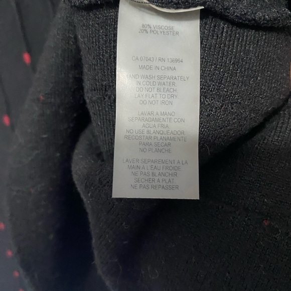 Black with Red Detail A Line Sweater Skirt Size L - Picture 3 of 4